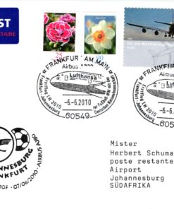 Deutschland, Sport, 2010 Fußball WM Frankfurt Johannesburg LH2010 Lufthansa Sonderflug Soccer
