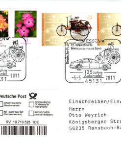 Deutschland, Sport, Mi. 2867 Reko FDC 2011 125 Jahre Automobil Essen