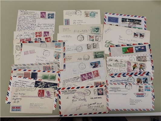 USA Airmail Luftpost 25 pz. 1969-1994 meist nach Europa gelaufen