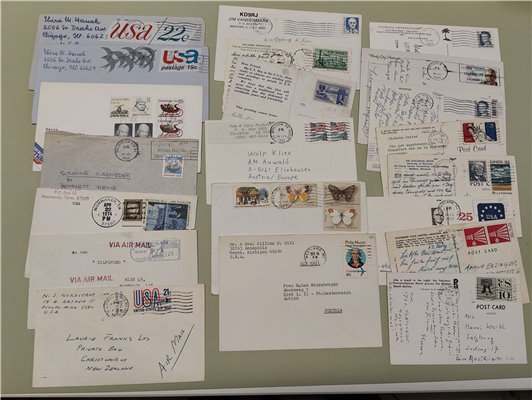 USA Airmail Luftpost Postkarten 20 pz. 1961-1990 meist nach Europa gelaufen