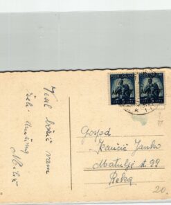 Trieste A AMG FTT, 1947 Cartolina viaggiata Democratica 2x5 Lire