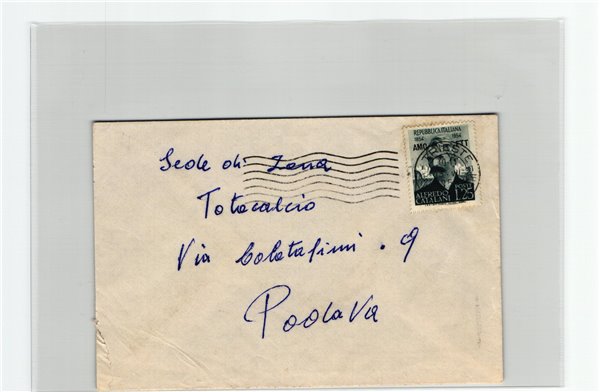 Trieste A AMG FTT, Busta Alfredo Catalani 1954
