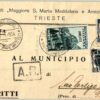 Trieste A AMG FTT, Busta Raccomandata A.R. Lavoro Cortina