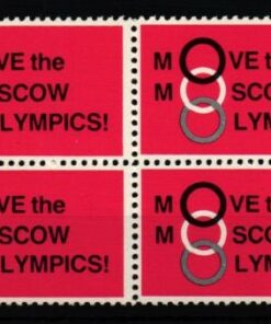 Poster stamp cinderella Vignette Move the Moscow Olympics 1980 Olympia