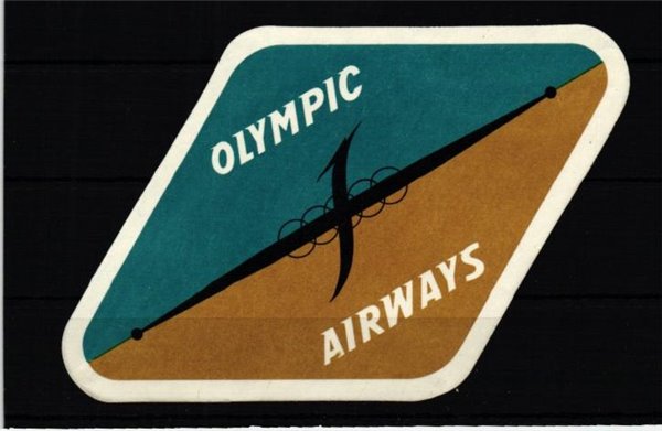 Poster stamp cinderella Vignette Olympic Airways Aereo Fluglinie