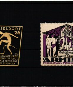 Poster stamp cinderella Vignette Düsseldorf 1926 Ausstellung Gesundheit Leibesübungen München Armin Sprtclub