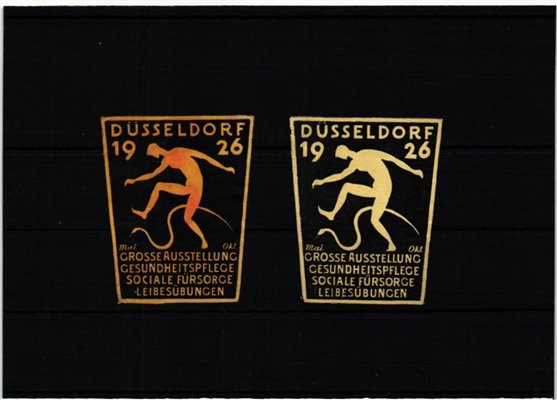 Poster stamp cinderella Vignette Ausstellung Gesundheitspflege Leibesübungen 1926
