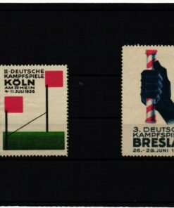 Poster stamp cinderella Vignette Kampfspiele Köln 1926, Breslau 1930