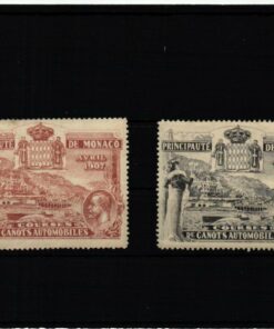 Poster stamp cinderella Vignette Courses Canots Automobiles Auto Schiffe Rennen Monaco 1907