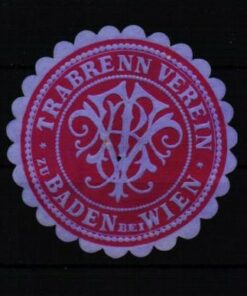 Poster stamp cinderella Vignette Trabrenn Verein Baden Wien Pferde Sport