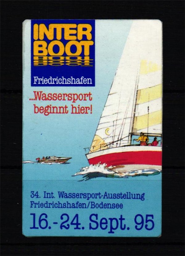 Poster stamp cinderella Vignette Interboot Friedrichshafen Bodensee Segeln Wassersport 1995