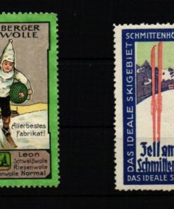 Poster stamp cinderella Vignette Reichenberger Strickwolle Ski Skiing Zell am See Schmittenhöhe