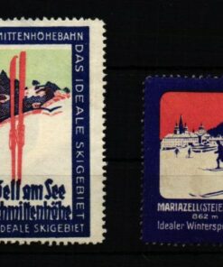 Poster stamp cinderella Vignette Reichenberger Mariazell Ski Skiing Zell am See Schmittenhöhe