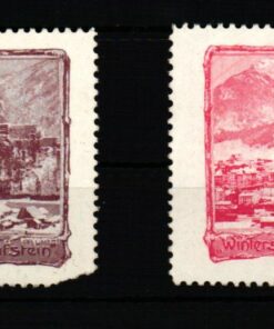 Poster stamp cinderella Vignette Wintersport Vereinigung Kufstein Tirol Skiing