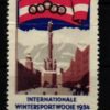 Poster stamp cinderella Vignette Wintersportwoche 1934 Innsbruck Tirol Austria Wintersport