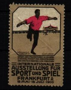 Poster stamp cinderella Vignette Ausstellung Sport und Spiel Frankfurt 1910