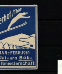 Poster stamp cinderella Vignette Oberhof Thüringen Ski und Bob Weltmeisterschaft 1931