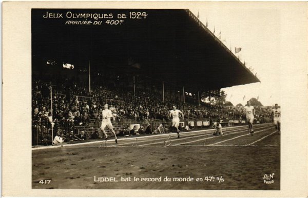 CPA Olympic Jeux olympiques Paris 1924 Liddel 400m Record AN 417 Soccer Fußball Olympic Games