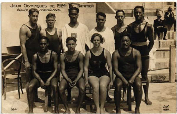CPA Olympic Jeux olympiques Paris 1924 Equipe Hawaienne Natation AN 334 Swimming Olympic Games