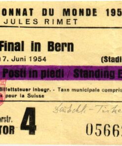 Ticket Championanat de monde 1954 Soccer Eintrittskarte Bern Deutschland Türkei WM Fußball, FIFA World Cup, Rimet