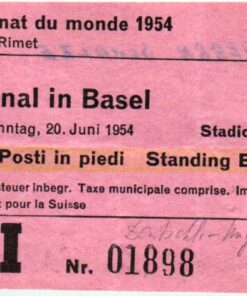 Ticket Championanat de monde 1954 Soccer Eintrittskarte Basel Deutschland Ungarn WM Fußball, FIFA World Cup, Rimet