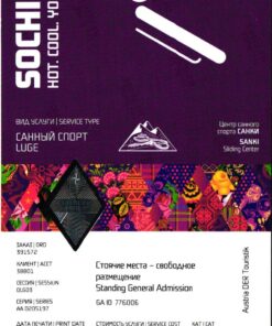 Olympic Games Sochi 2014 Luge Rennrodeln Woman Sliding Center 10.02.2014 Ticket
 Olympische Spiele
