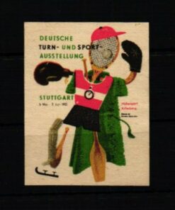 Poster stamp cinderella Vignette Deutsche Turn und Sport Ausstellung Stuttgert 1951
