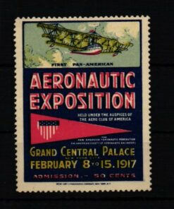 Poster stamp cinderella Vignette Aeronautic Exposition New York 1917 