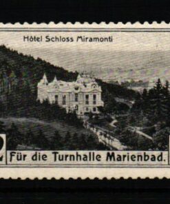 Poster stamp cinderella Vignette Sport Turnhalle Mariabad Miramonti Turnverein 