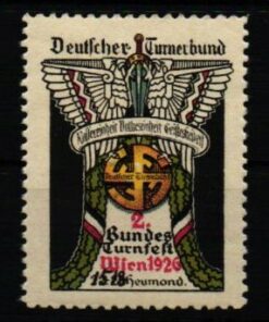 Poster stamp cinderella Vignette Sport Deutscher Turnerbund Bundes Turnfest Wien 1926