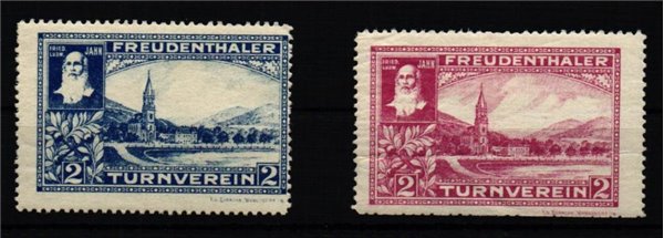 Poster stamp cinderella Vignette Sport Freudenthaler Turnverein Turnvater Jahn
