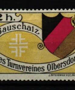 Poster stamp cinderella Vignette Sport Turnhallen Bauschatz Turnverein Olbersdorf