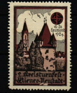 Poster stamp cinderella Vignette Sport 2. Kreisturnfest Wiener Neustadt 1924 Heumond