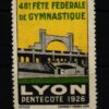 Poster stamp cinderella Vignette Sport Gymnstique Fete Federale Lyon 1926