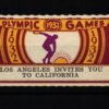 Poster stamp cinderella Vignette Sport Reklamemarke Olympic Olimpici Los Angeles invites California 1932 Olympique