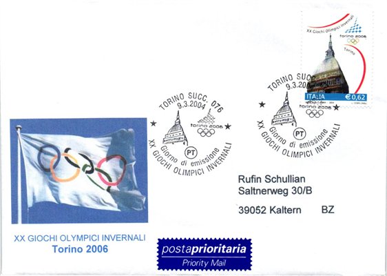 Italy, Torino 2006 FDC 2004 Pragelato, Bardonecchia, Sauze d'Oulx Turin, Olympische Winterspiele, Olympic Winter Games – Bild 3