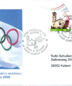 Italy, Torino 2006 4 FDC 2004 Pragelato, Bardonecchia, Sauze d'Oulx Turin, Winterspiele, Olympic Winter Games