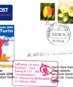 Italy, Torino 2006 Lufthansa Frankfurt-Turin LH 4014 Sonderflug, Olympische Winterspiele, Olympic Winter Games