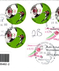 Italy, AC Milan Campione d'Italia 2021-2022 FDC Raccomandata Fussball Soccer