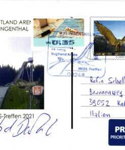 Deutschland Vogtland Arena Klingenthal, Skispringen Jumping, IMOS Treffen 2021, Manfred Decker Autogramm 