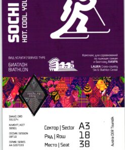 Olympic Games Sochi 2014 Biathlon 21.02.2014 Cross Country Ticket