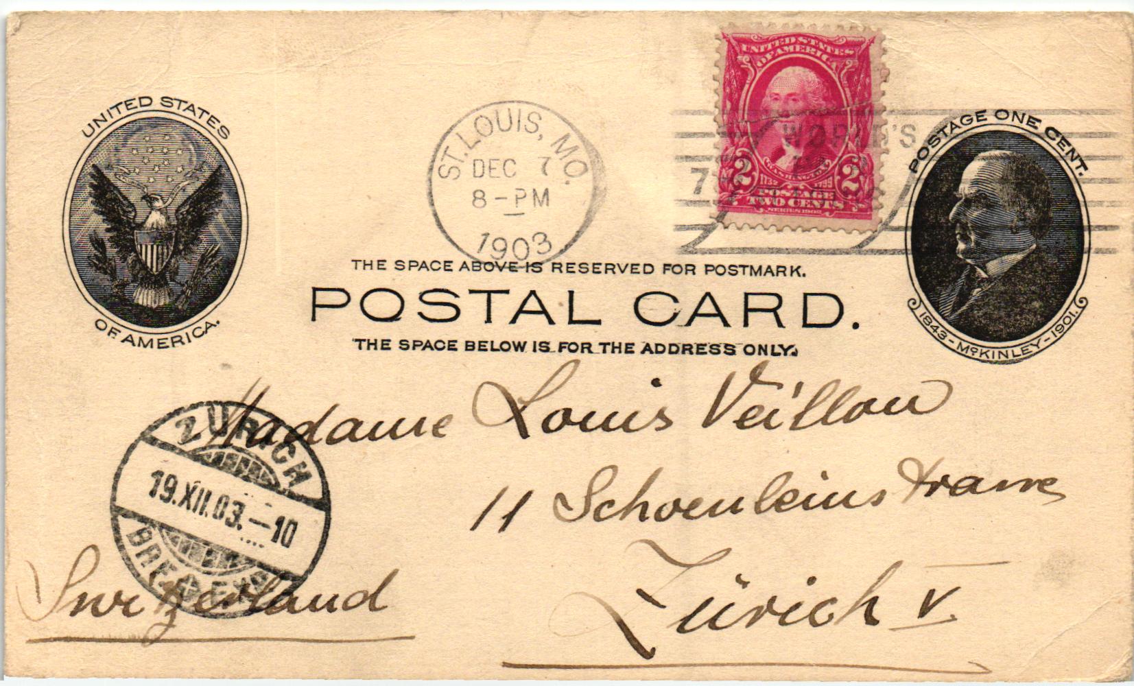 USA, St. Louis, World's Fair 1904, Exposition, Slogan Cancel 7, Olympic Games, Olympia, JO